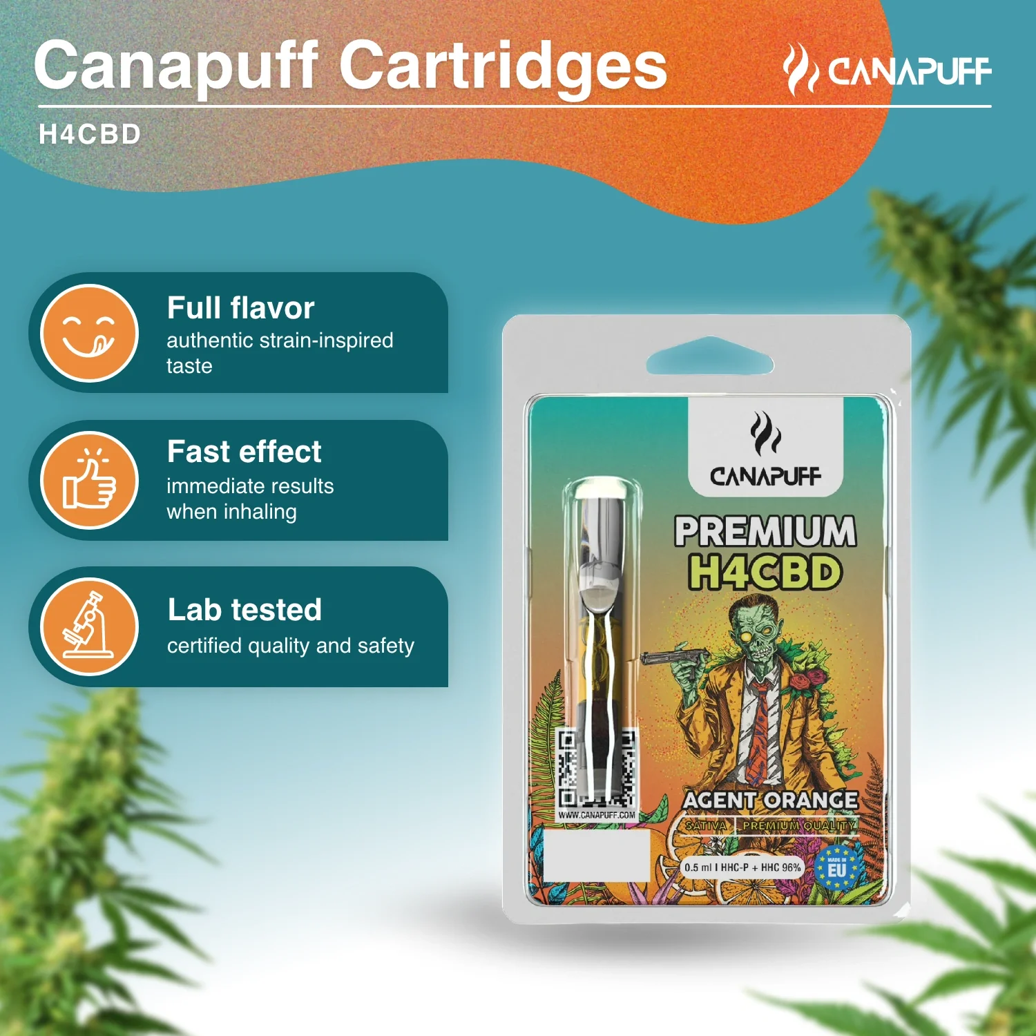 H4CBD Cartridge Agent Orange 96% - Image 3