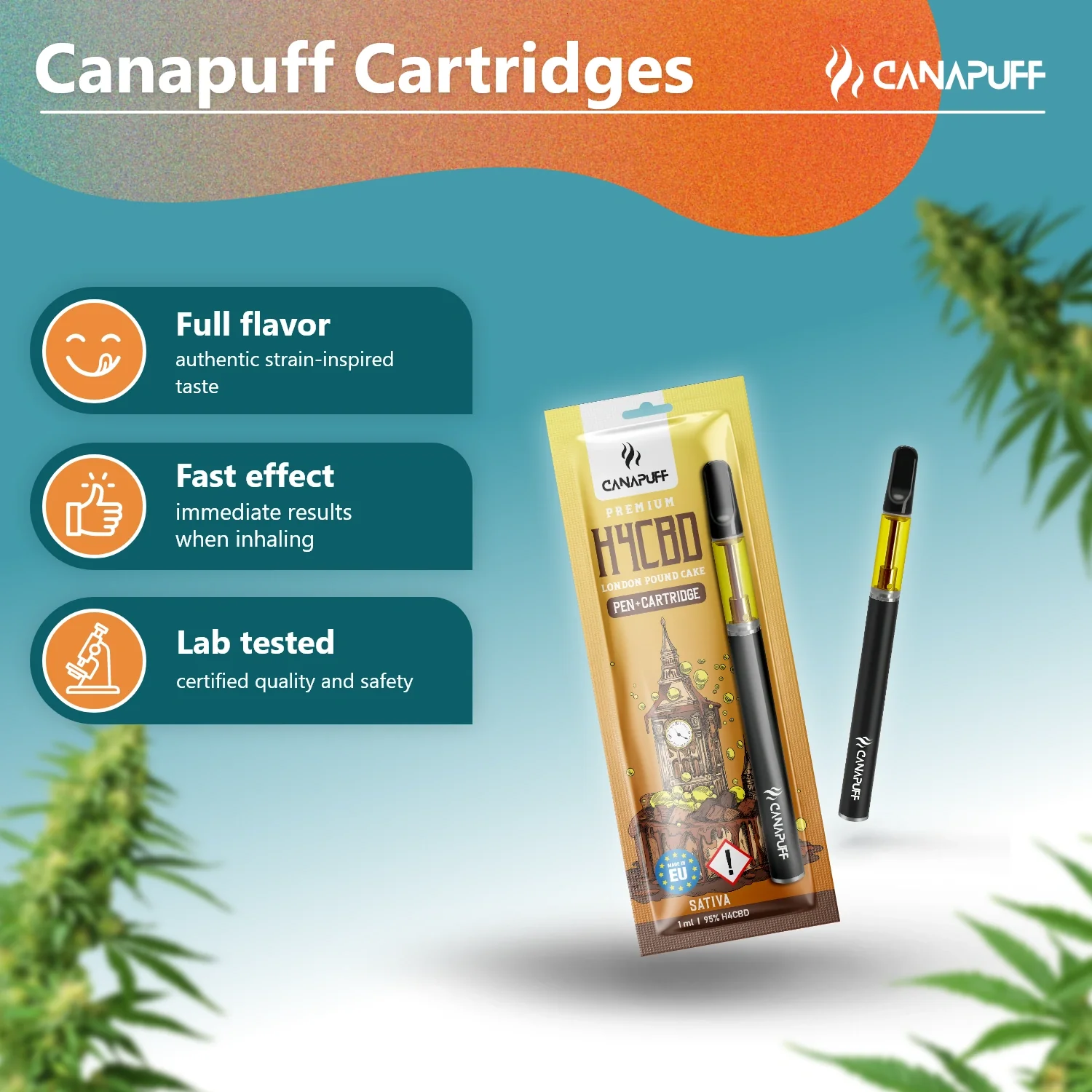 H4CBD Pen+Cartridge London Pound Cake 95% - Image 2