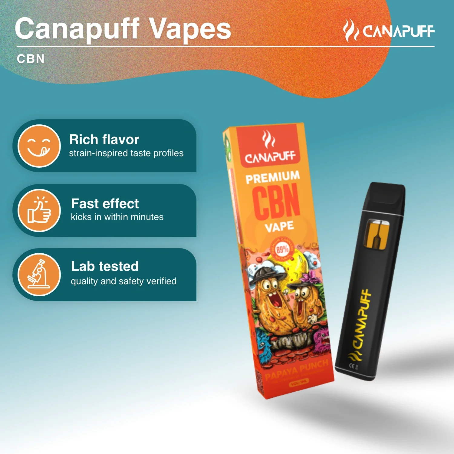 CBN Vape Papaya Punch 89% 1ml - Image 2